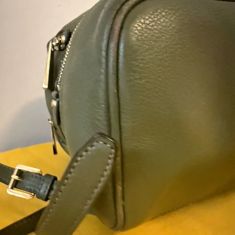 Michael Kors Olive Green Leather Backpack - Picture 14 of 16